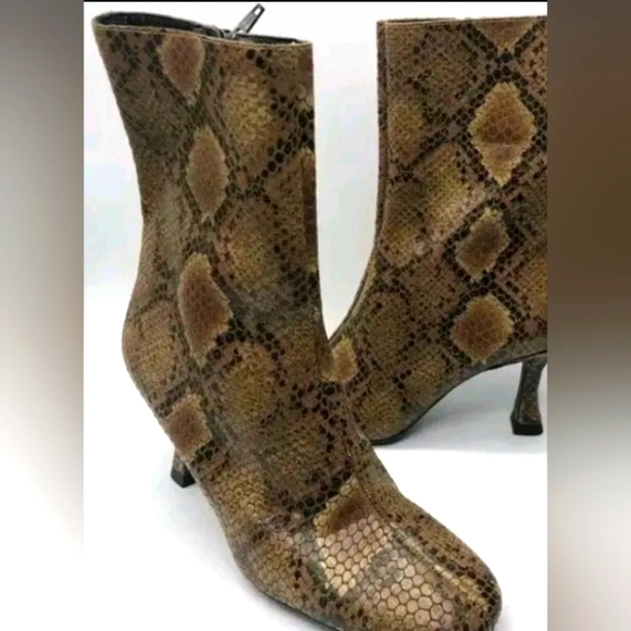 Free people | Brown Snakeskin Leather Kitty heel | size (39) - Picture 4 of 11